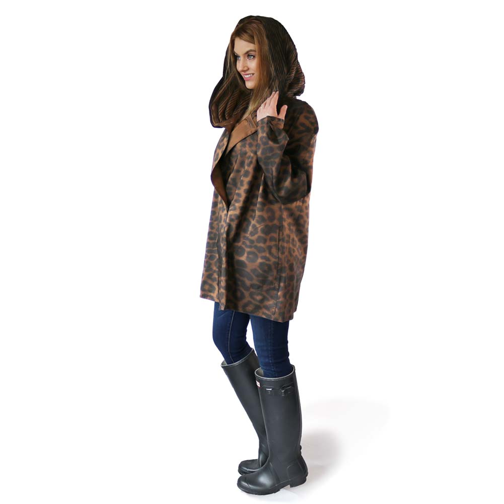 Leopard Print Raincoat Oversize Hood Mycrapac