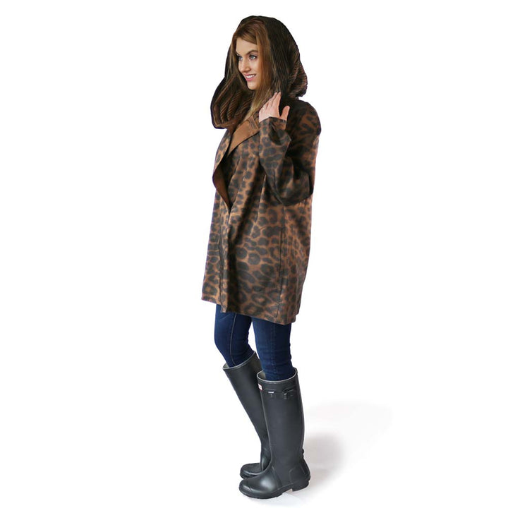 Leopard Print Raincoat Oversize Hood Mycrapac