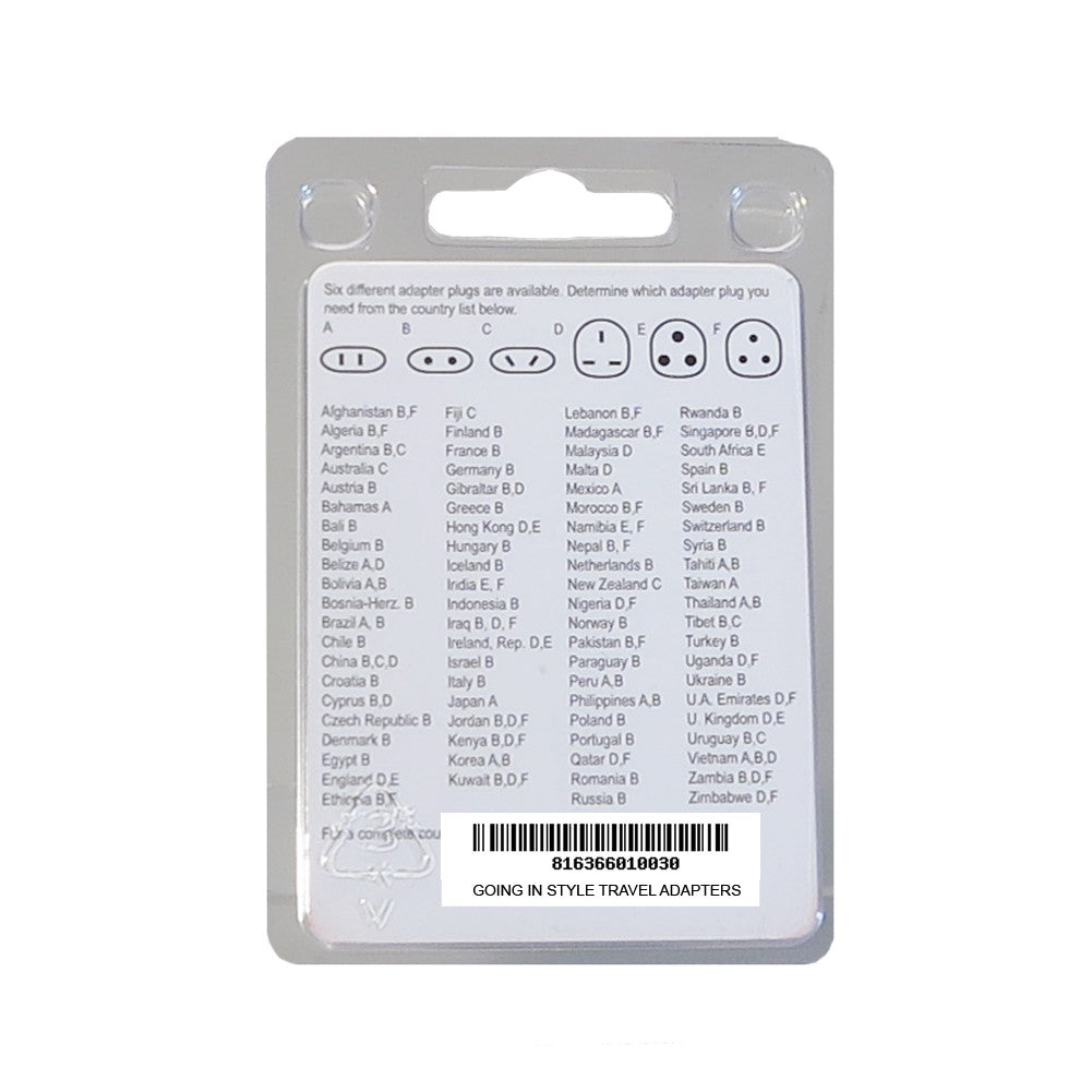 Back of Going In Style Adapter Package