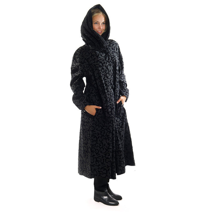 Mycra Pac Velvety Scroll Design Rain Gear with Hood