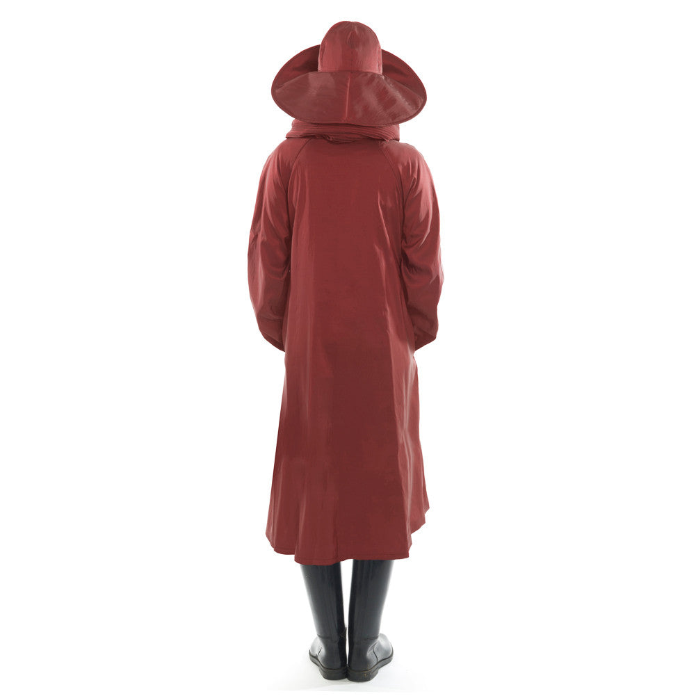 Red Back of Raincoat Jacket Travel Womens Clothing
