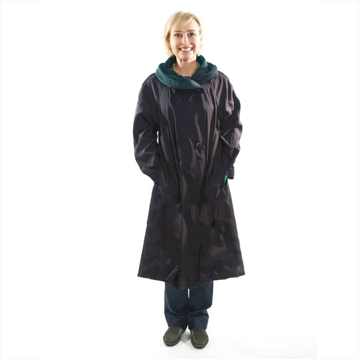 Reversible Travel Raincoat Reverses to Black