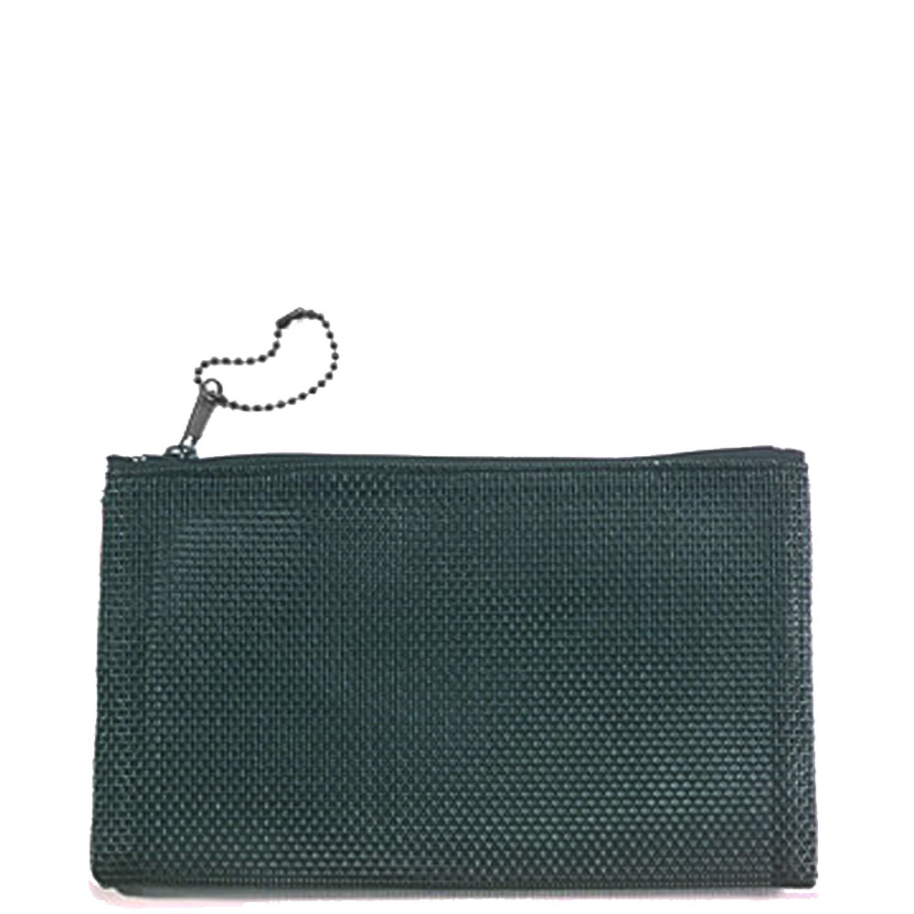 Small Black Mesh See Through Cosmetic Bag For Travel 4 x 7 Inches