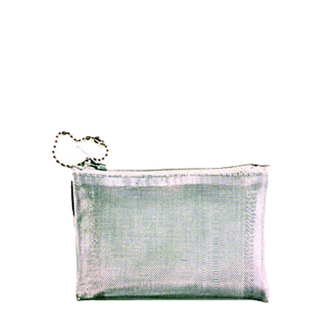 Small Silver Mesh See Through Coin Bag or Bobby Pin Case 3 x 4"
