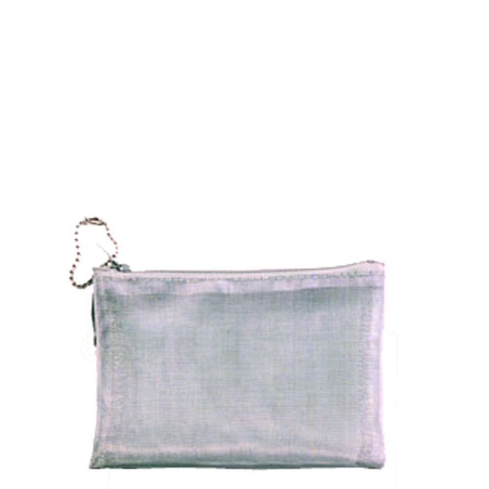 Silver Metallic Wire Mesh Cosmetic Bag by Walker Made in USA 4 x 5"