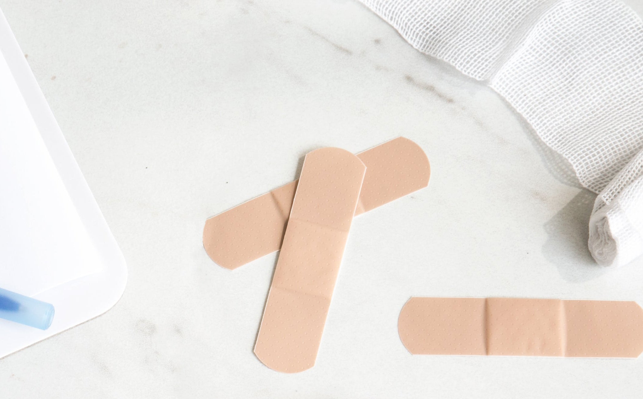 travel bandaids and gauze from first aid kit
