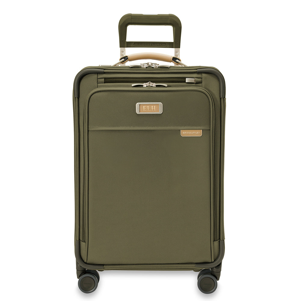 Olive Green Briggs & Riley Baseline Essential 22" Carry On Expandable Spinner