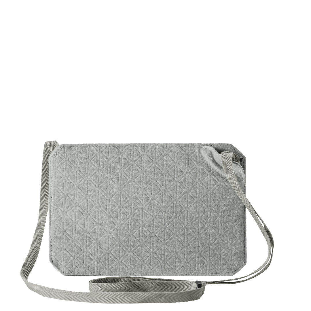 Grey colored Soft and breathable fabric back view with strap