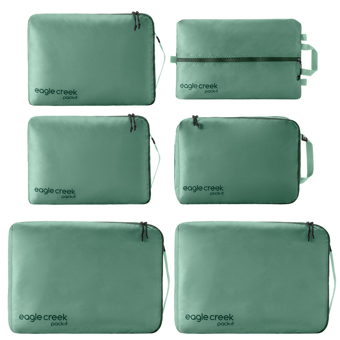 Willow Sage Green Pack-It® Isolate Extended Stay Set with 6 packing cubes