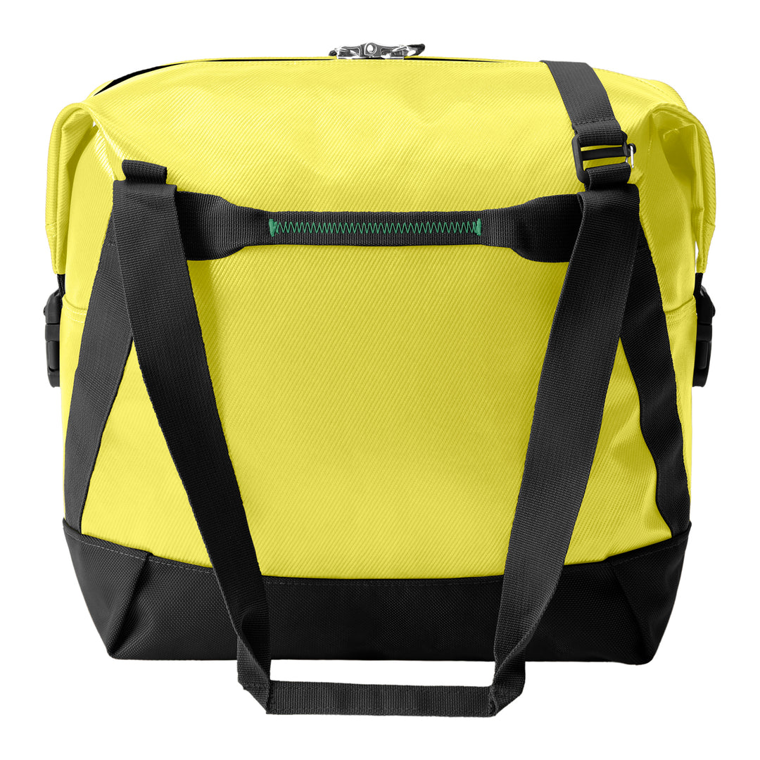Back side of electric yellow Eagle Creek Migrate Tote Bag