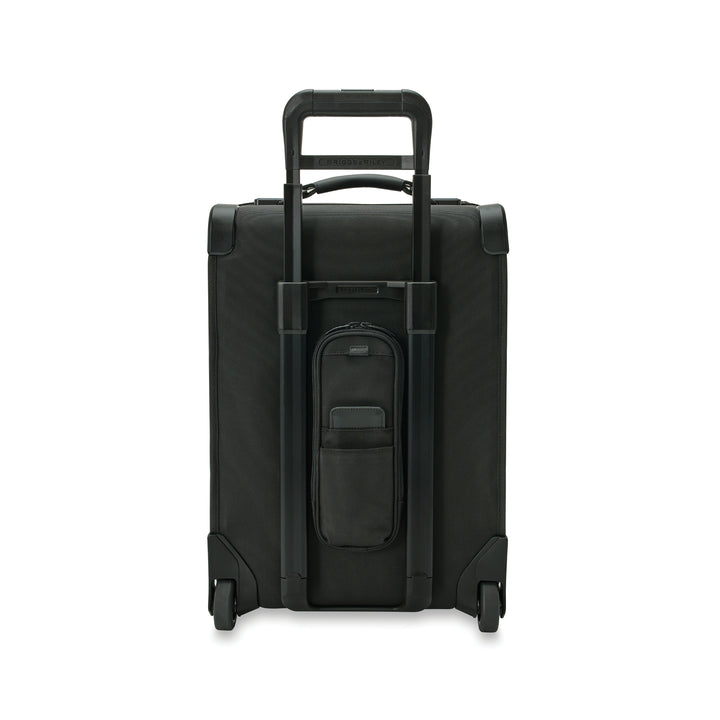 Back of Global 2 wheel carry on duffle bag 