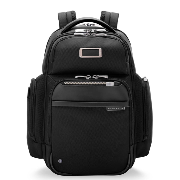 medium cargo backpack black front view 