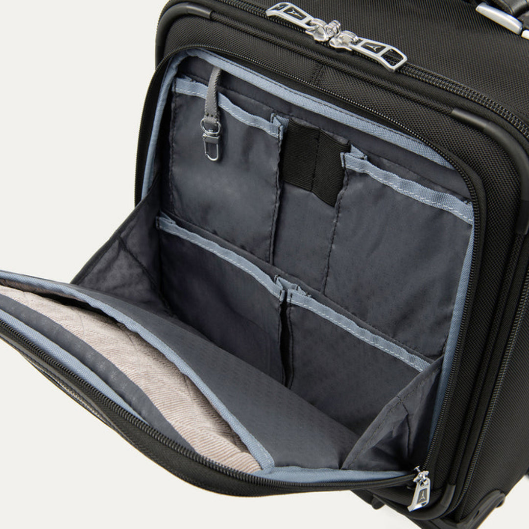 Travelpro Platinum Elite Carry-On Spinner Tote Front organizational pocket shown