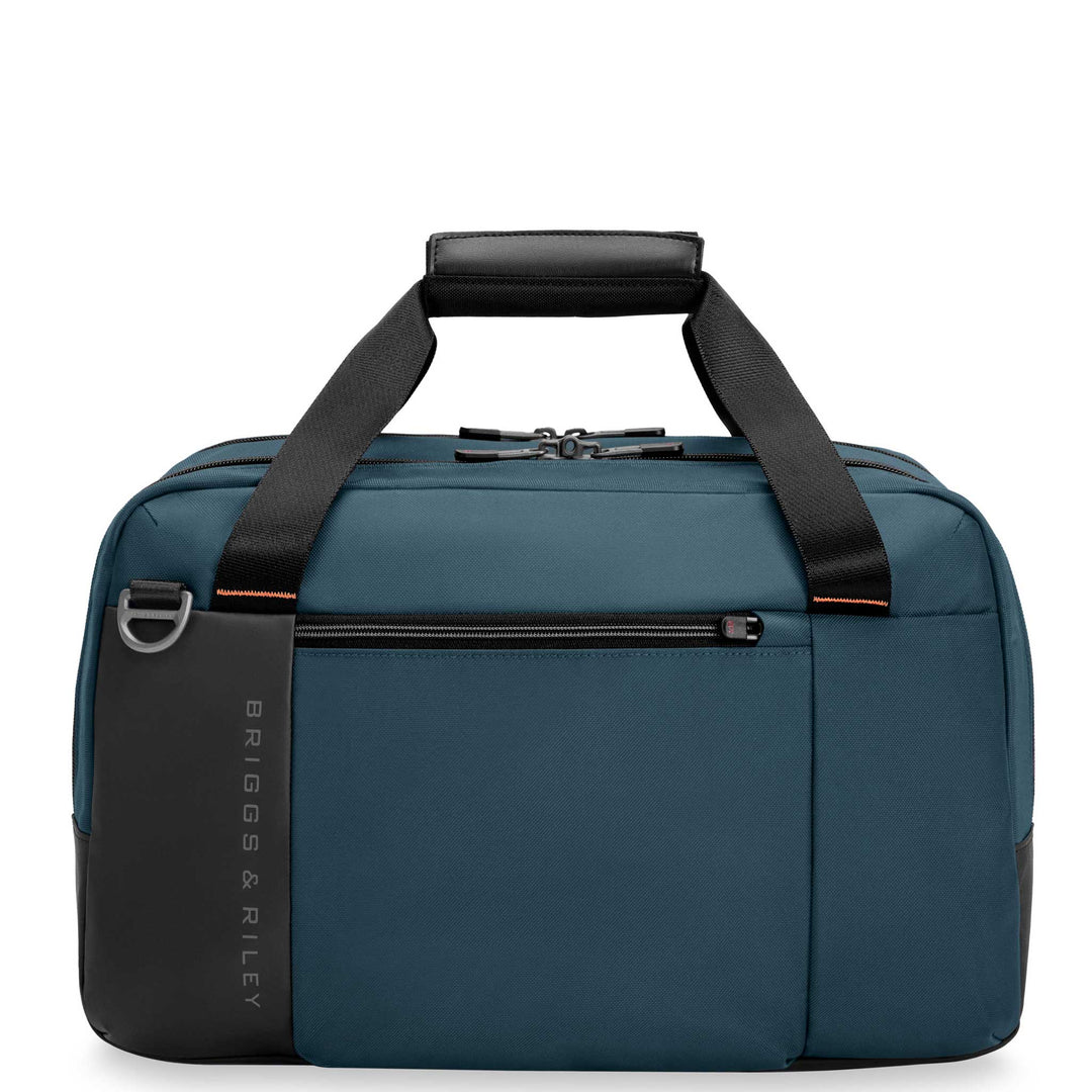 Ocean blue carry on cabin bag with zipper compartment