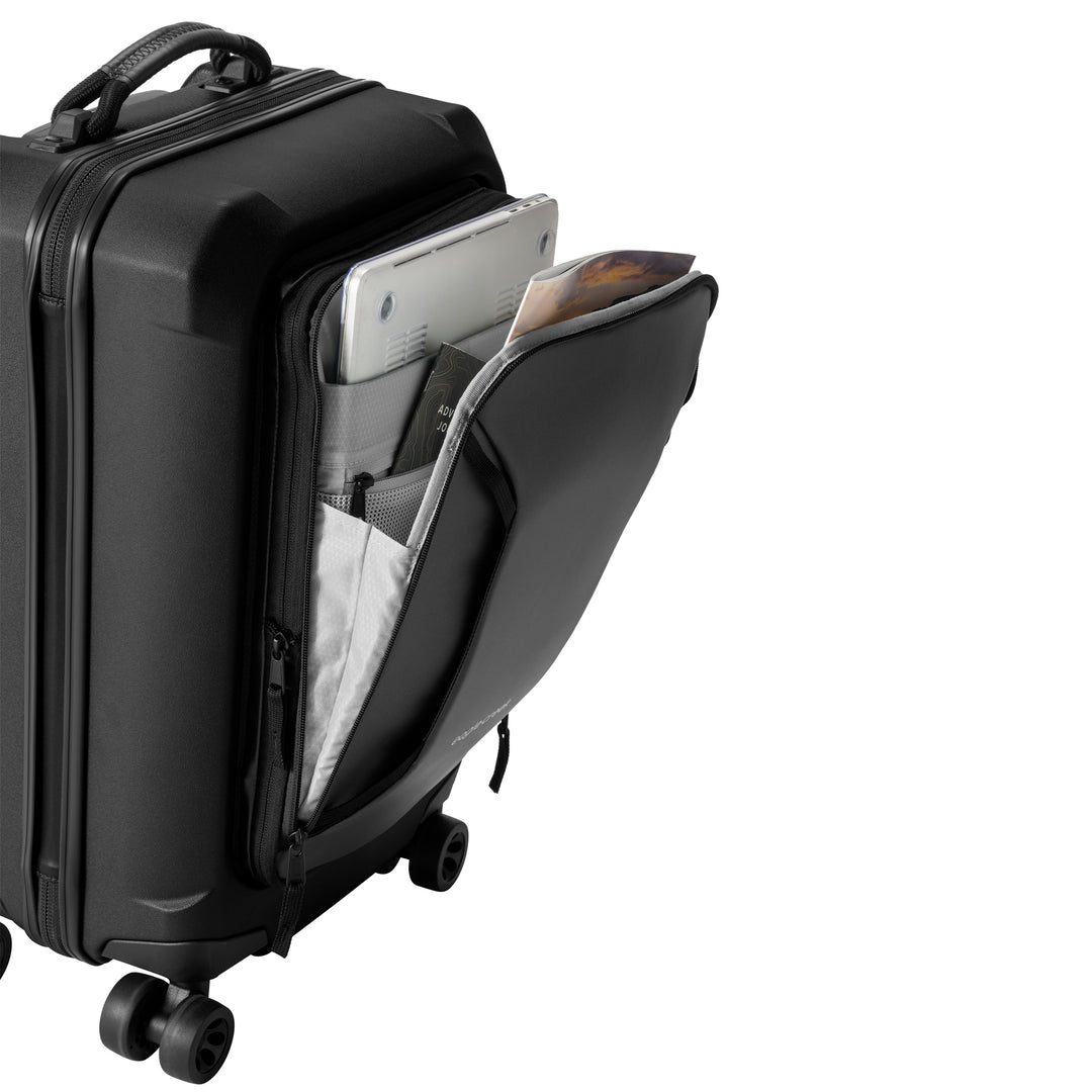 Open front pocket to store items for quick access Eagle Creek Tarmac 4 Wheel Carry On Luggage black