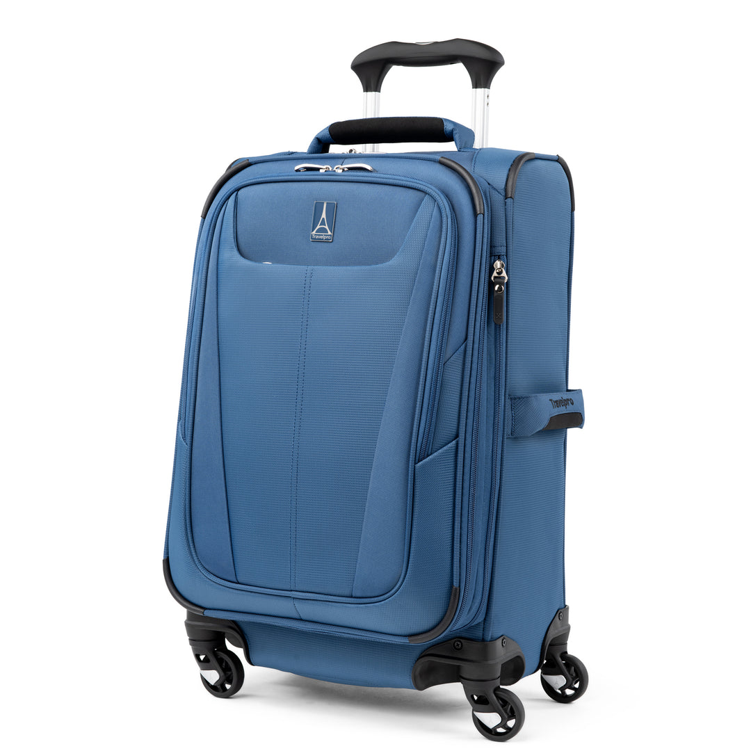 TravelPro Maxlite® 5 Carry On Spinner front side view of blue suitcase