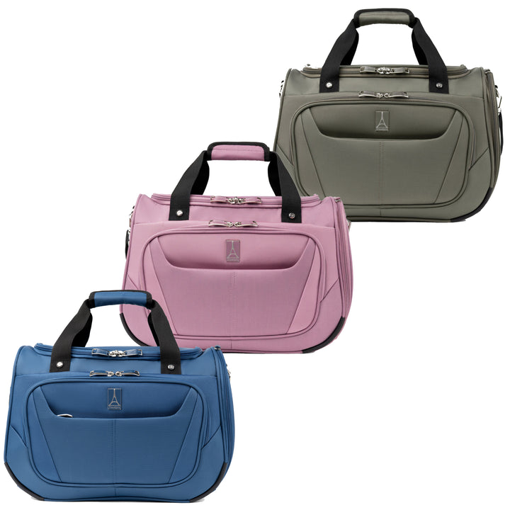 Travelpro Maxlite 5 Soft Mini Duffel Bag shown in colors blue, pink and green