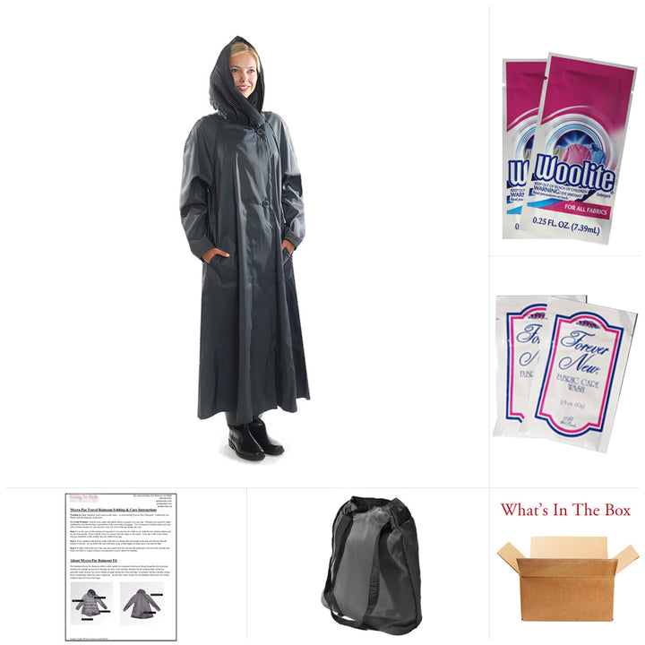 Mycra Pac Long Nickel Donatella Fashion Raincoat Travel Set