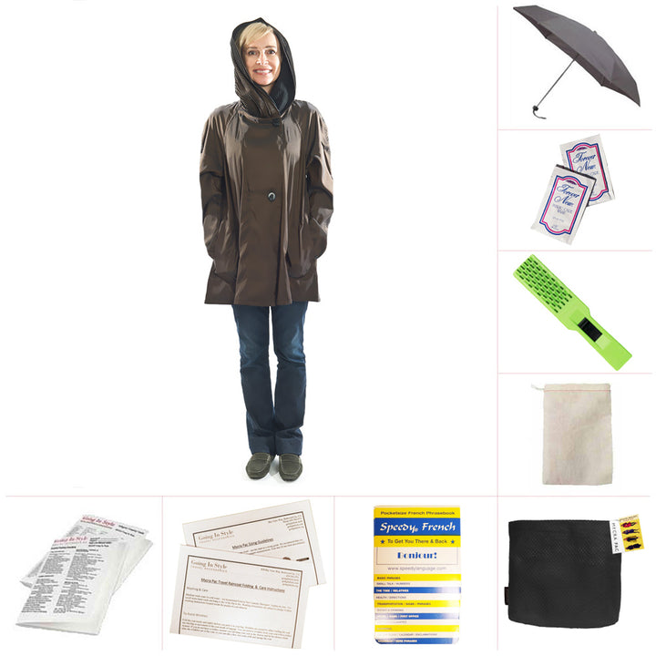 Mycra Pac Mini Brown Raincoat Set 
