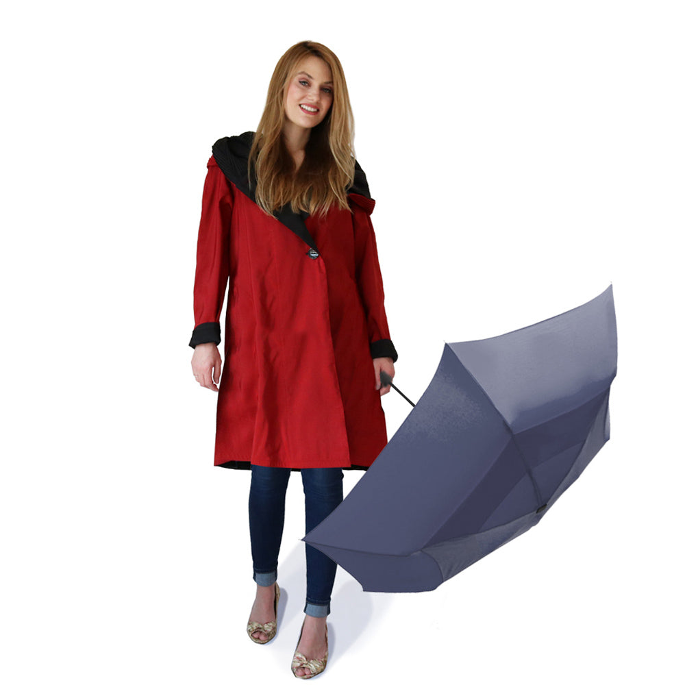 Mycra Pac Umbrella Coat Short Dona Brick Red