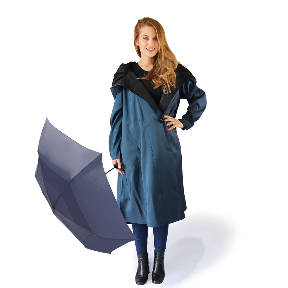 Mycra Pac Umbrella Coat Tea Dona Space Blue